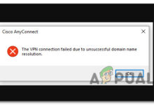 VPN Connection failed due to unsuccessful domain name resolution