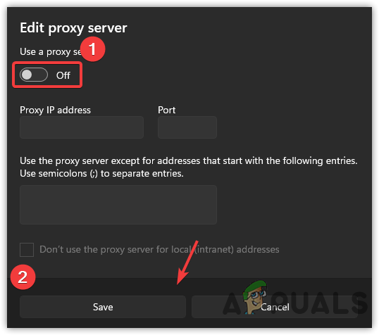 Disable the proxy component
