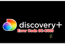 Discovery+ Error 0C-C009