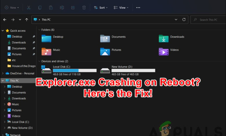 Explorer.exe crashing on Windows