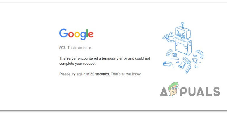 Google Meet Error 502
