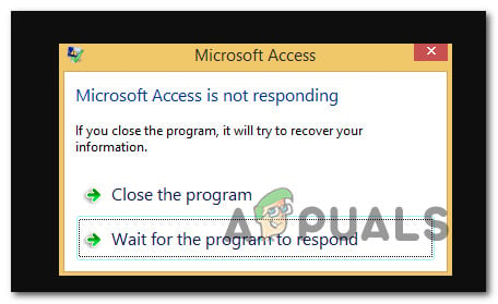 Microsoft access not responding