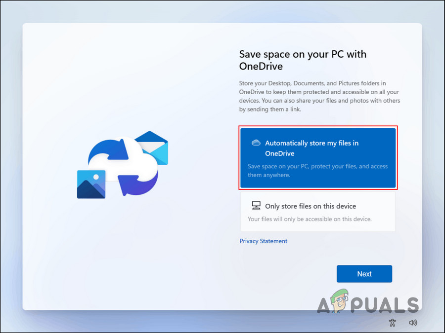 Choose if you want to save your files to OneDrive
