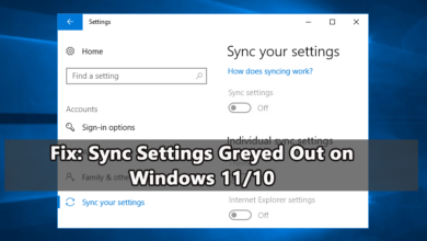 Sync Settings Greyed Out