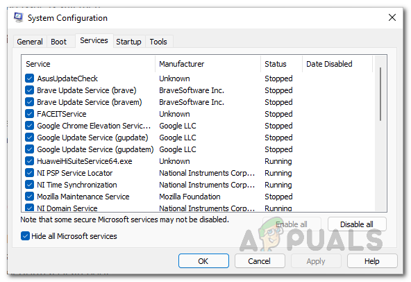 Disabling Third-Party Services on Windows