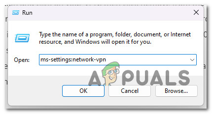 Access the VPN connection menu