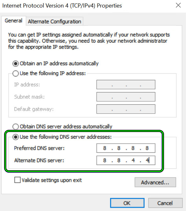 Change the DNS Server of Your PC