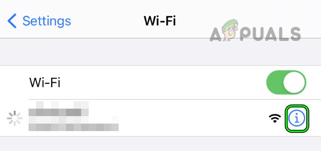 Tap on the Info Icon for Your Wi-Fi Network in the iPhone Settings
