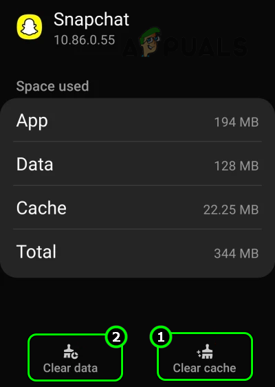 Clear Cache and Data of the Snapchat App