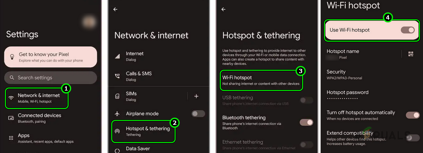 Enable Hotspot on the Android Phone