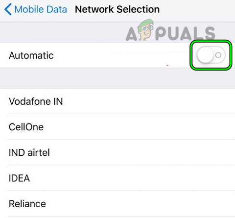 Disable Automatic Network Selection of the iPhone