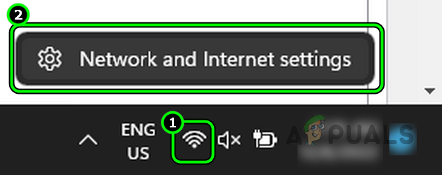 Open Network and Internet Settings of the Windows PC