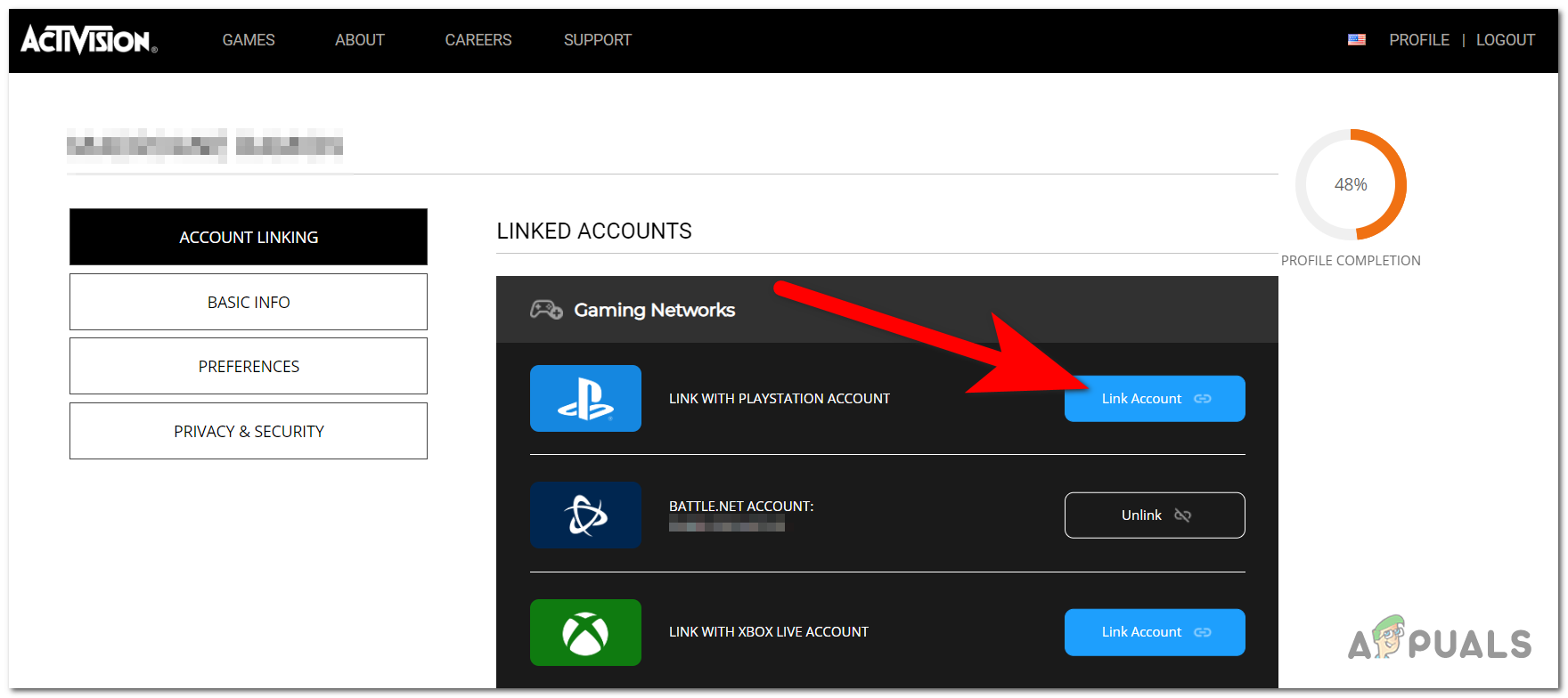 Linking your PlayStation account