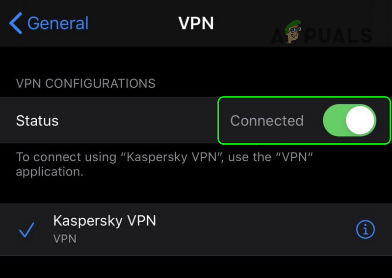 Disable VPN in iPhone Settings
