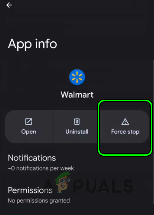 Force Stop the Walmart App 
