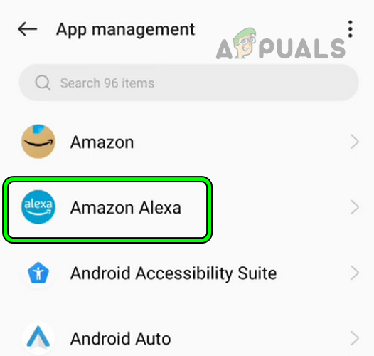 Open Amazon Alexa in the Android Apps
