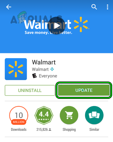 Update the Walmart App