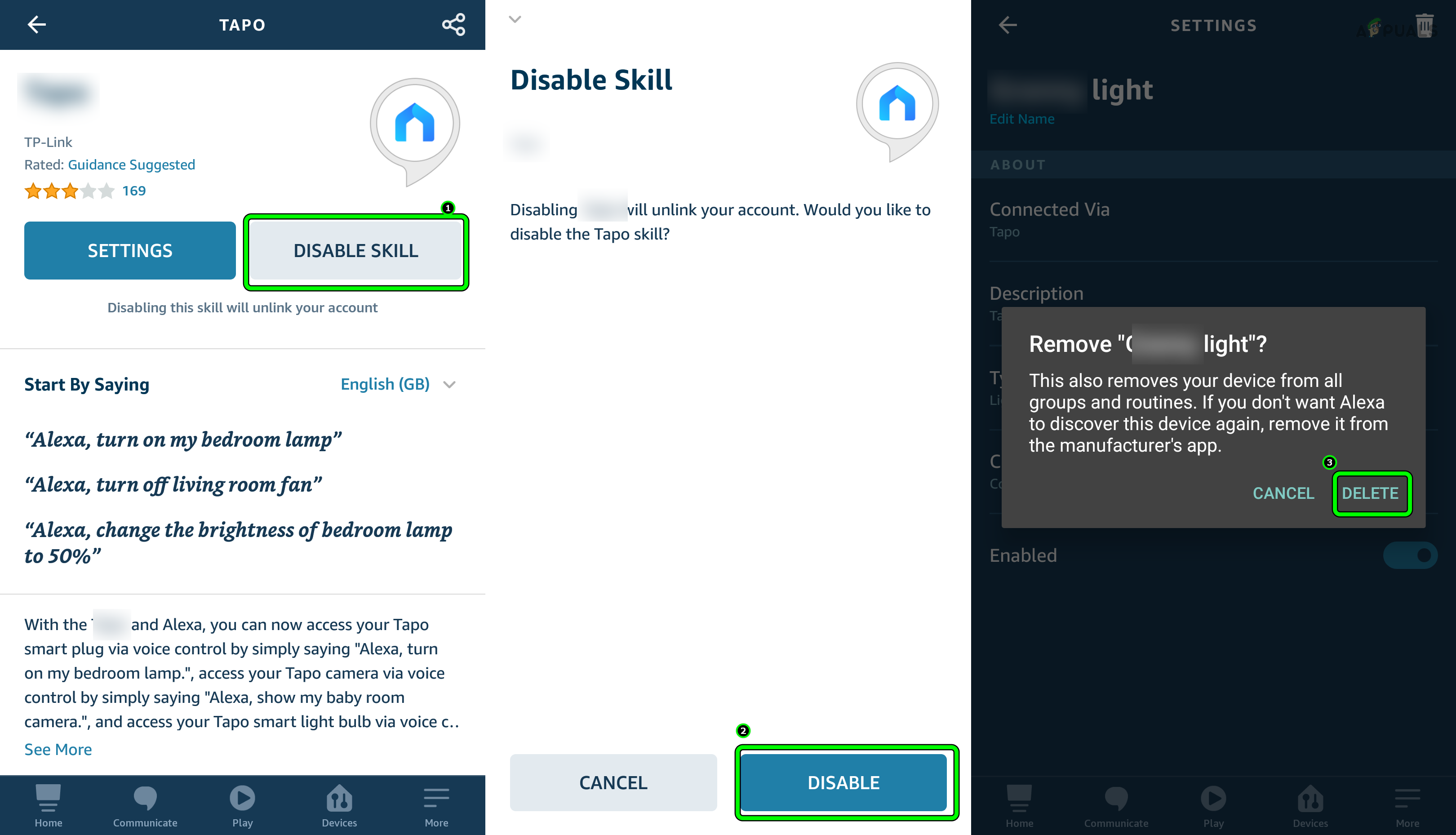 Disable the Skill in the Alexa App