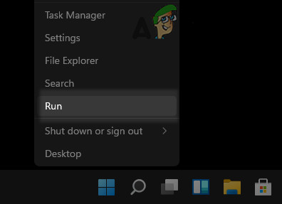 Open the Run Command Box from the Quick Access Menu