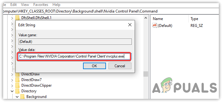 Adding Nvidia Control Panel exe file to Shell