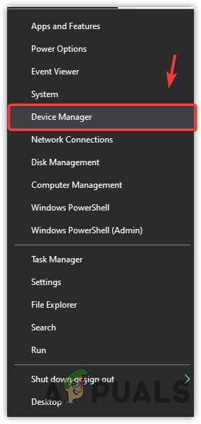 Launching Device Manager from the Start button context menu
