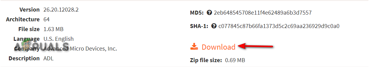 Downloading the Atiadlxx.dll zip file 