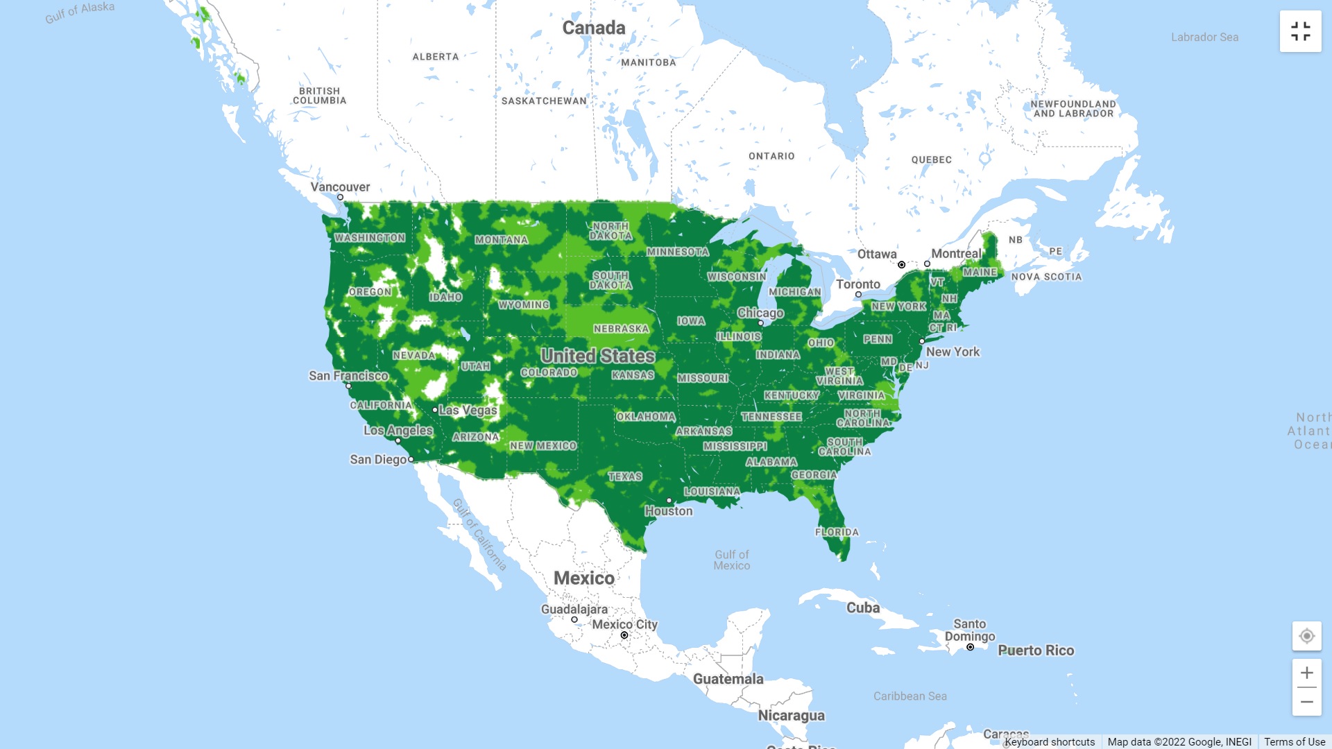 Google fi Network Coverage Map