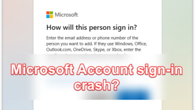 Microsoft Account sign-in crash