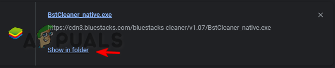 Opening BlueStacks file directory 