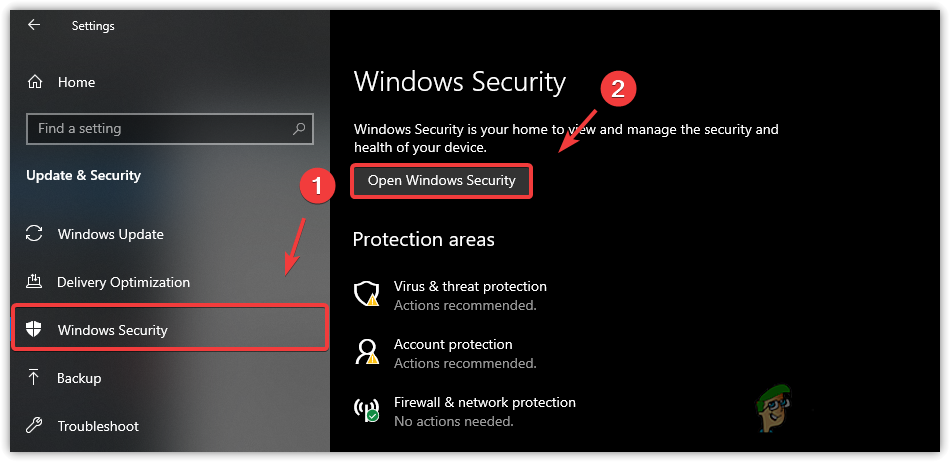 Opening Windows Security Window