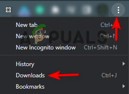 Opening the Downloads tab