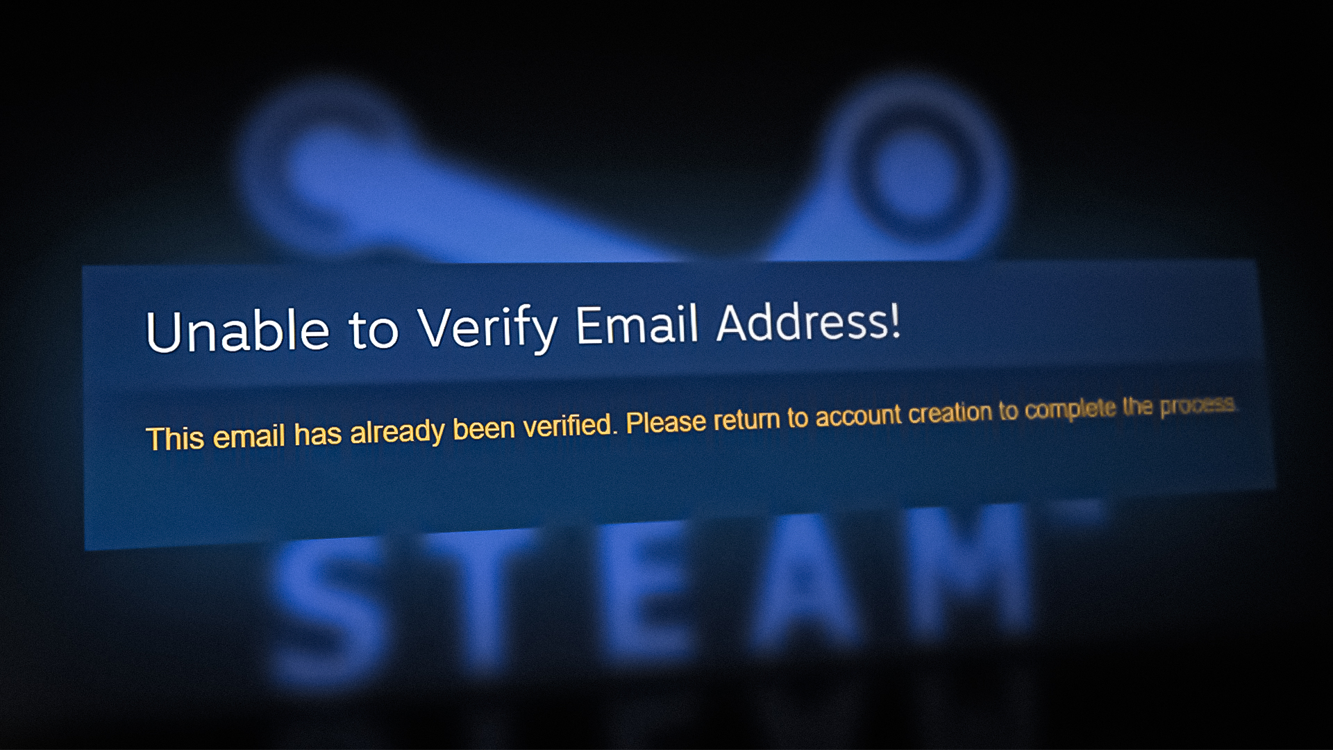 Steam Unable to Verify the Email Address