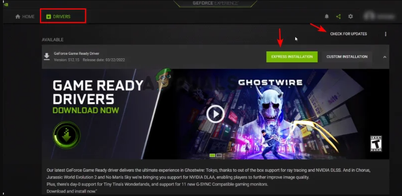 Updating Graphics Card from GeForce Experience 