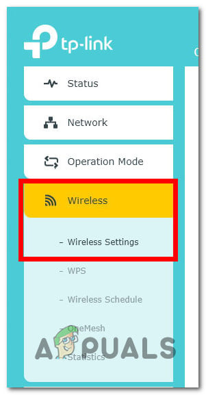 Access the Wireless Settings