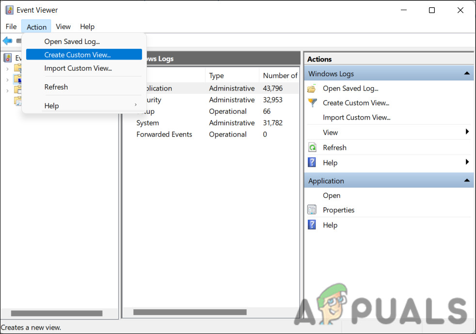 Create a custom view in the Event Viewer