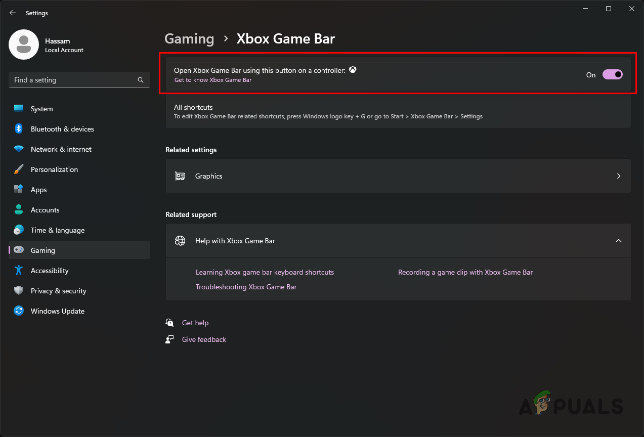 Disabling Xbox Game Bar on Windows
