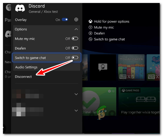Disconnecting from an active Discord channel on Xbox