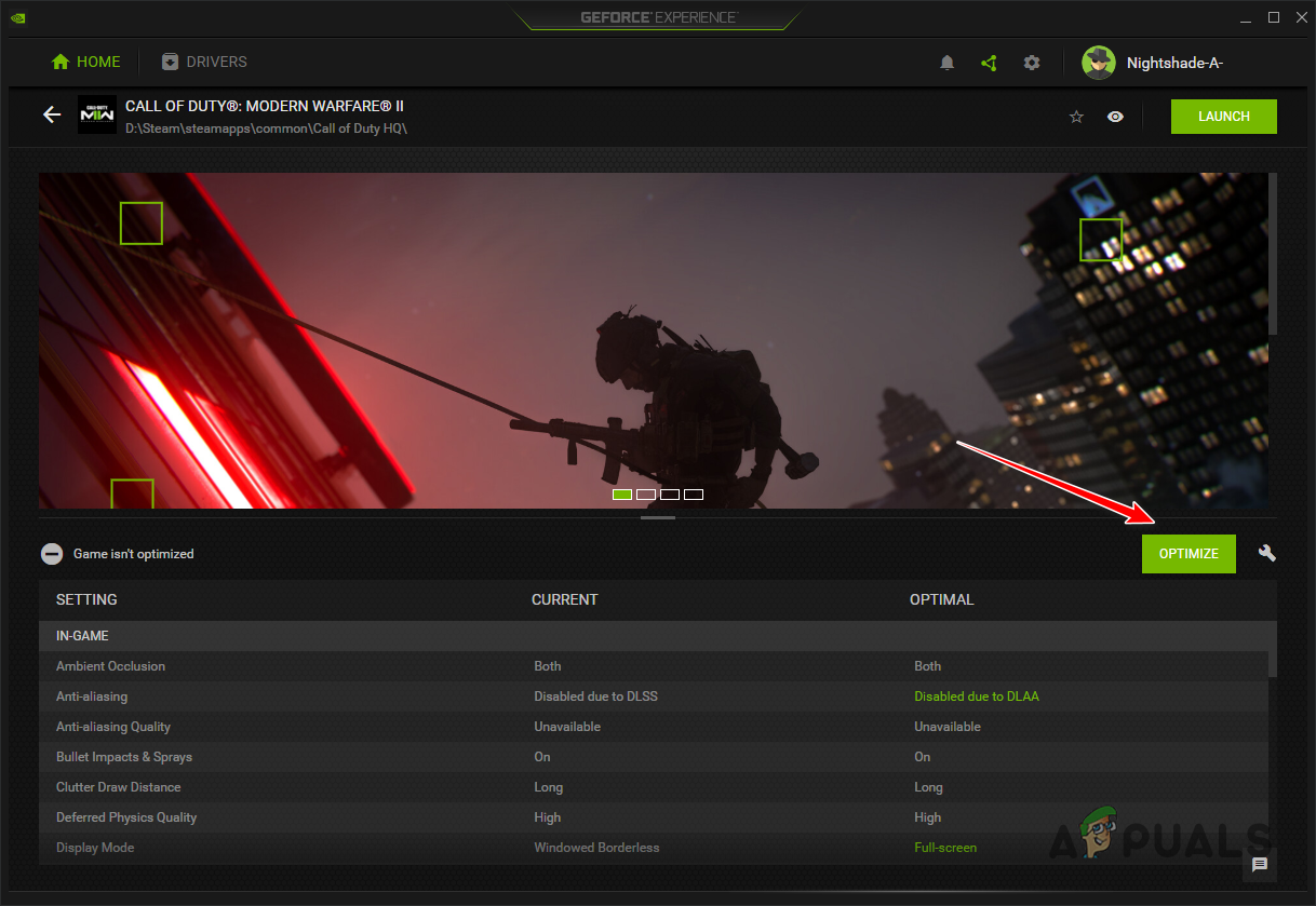 Optimizing Call of Duty Modern Warfare 2 / Warzone 2 with GeForce Experience
