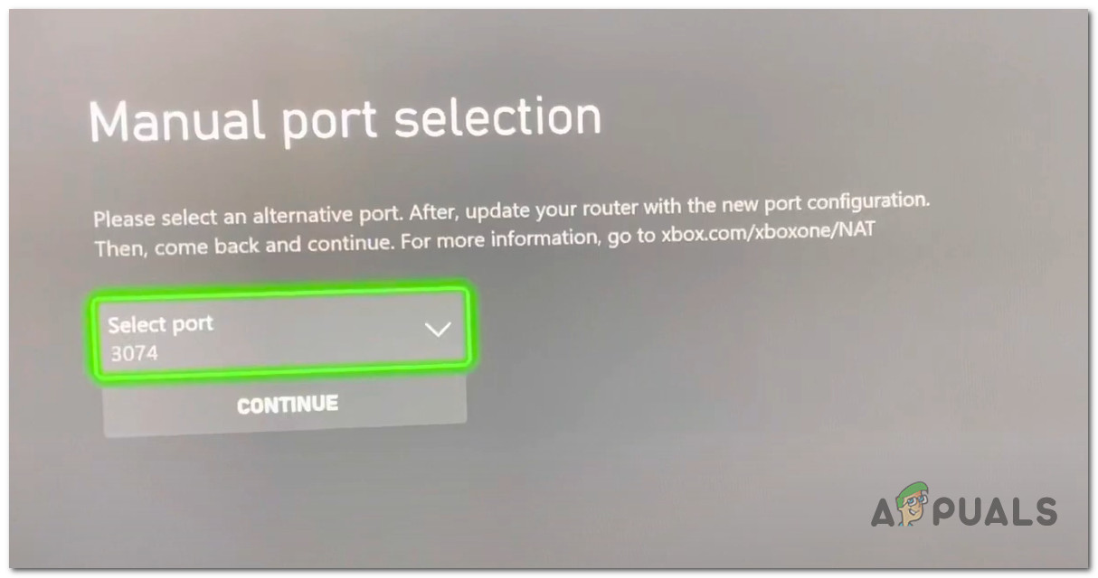 Select the alternate port manually
