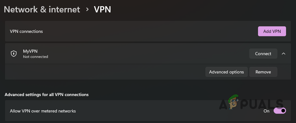Removing VPN