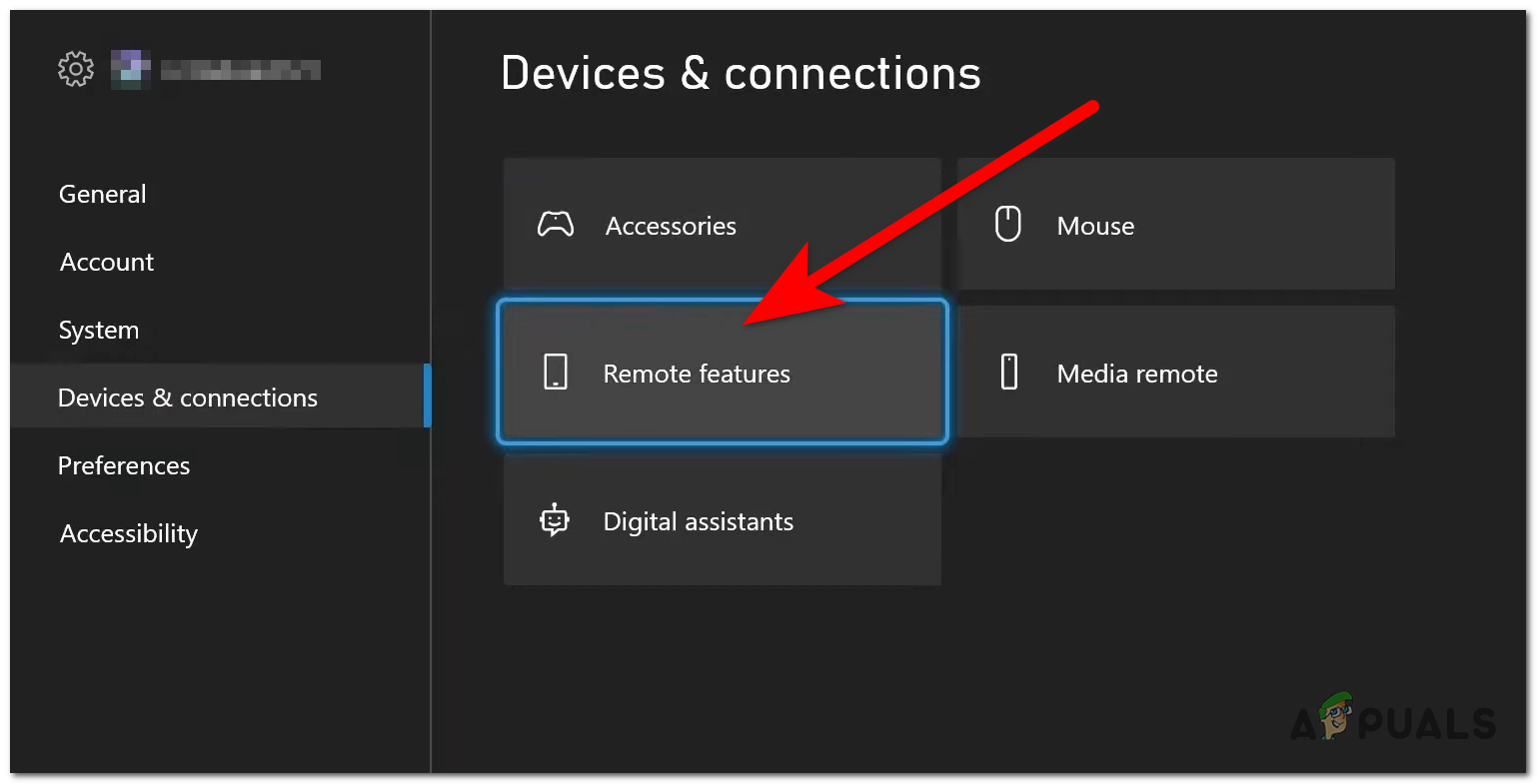 Accessing the Remote features settings