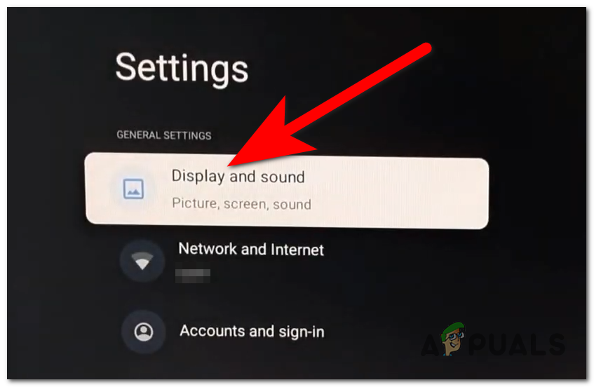 Accessing the Display and Sound settings