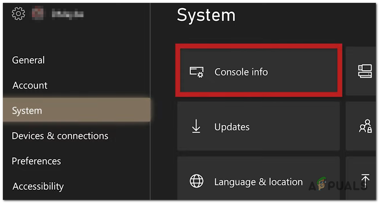 Opening the Console Info