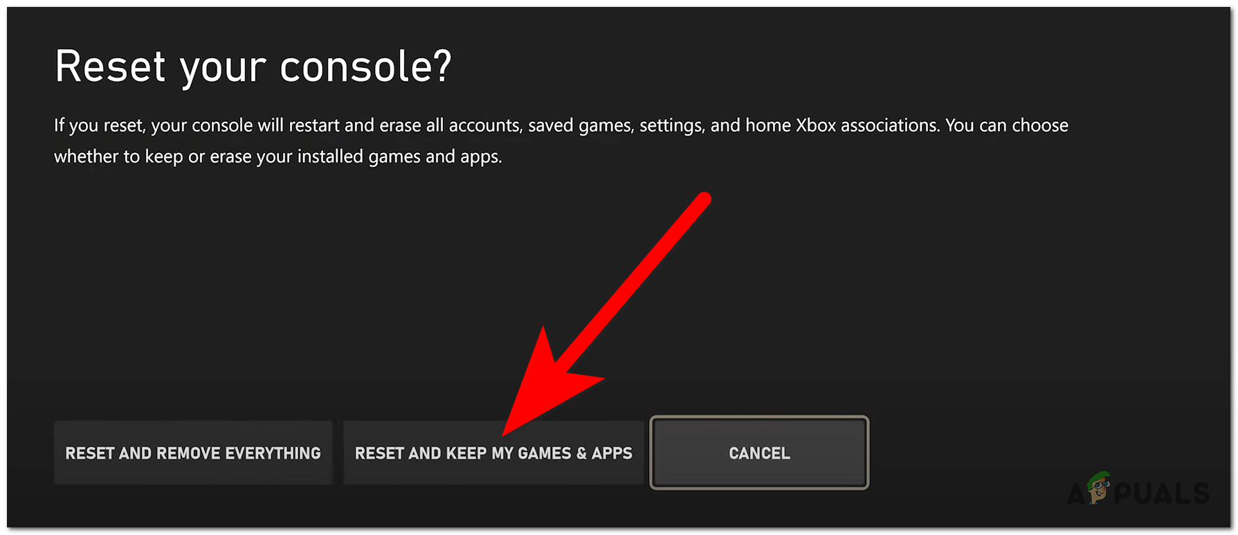 Resetting the console without deleting your games and apps