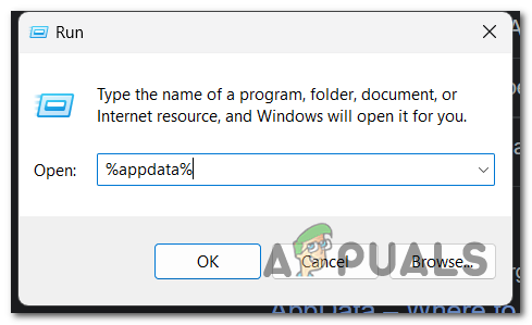 Opening the AppData folder