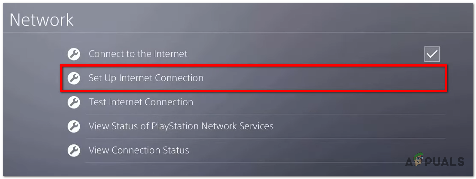 Setting up a internet connection