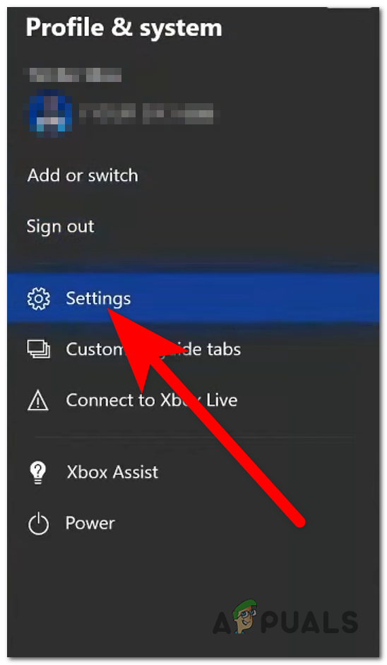 Opening the Xbox Settings