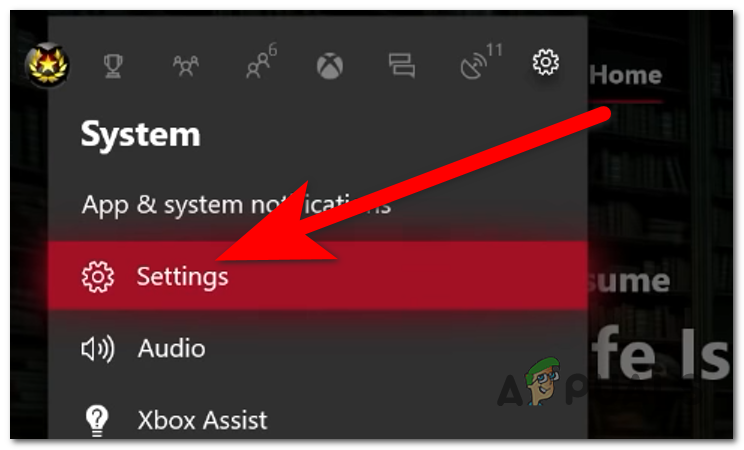 Opening the Xbox Settings