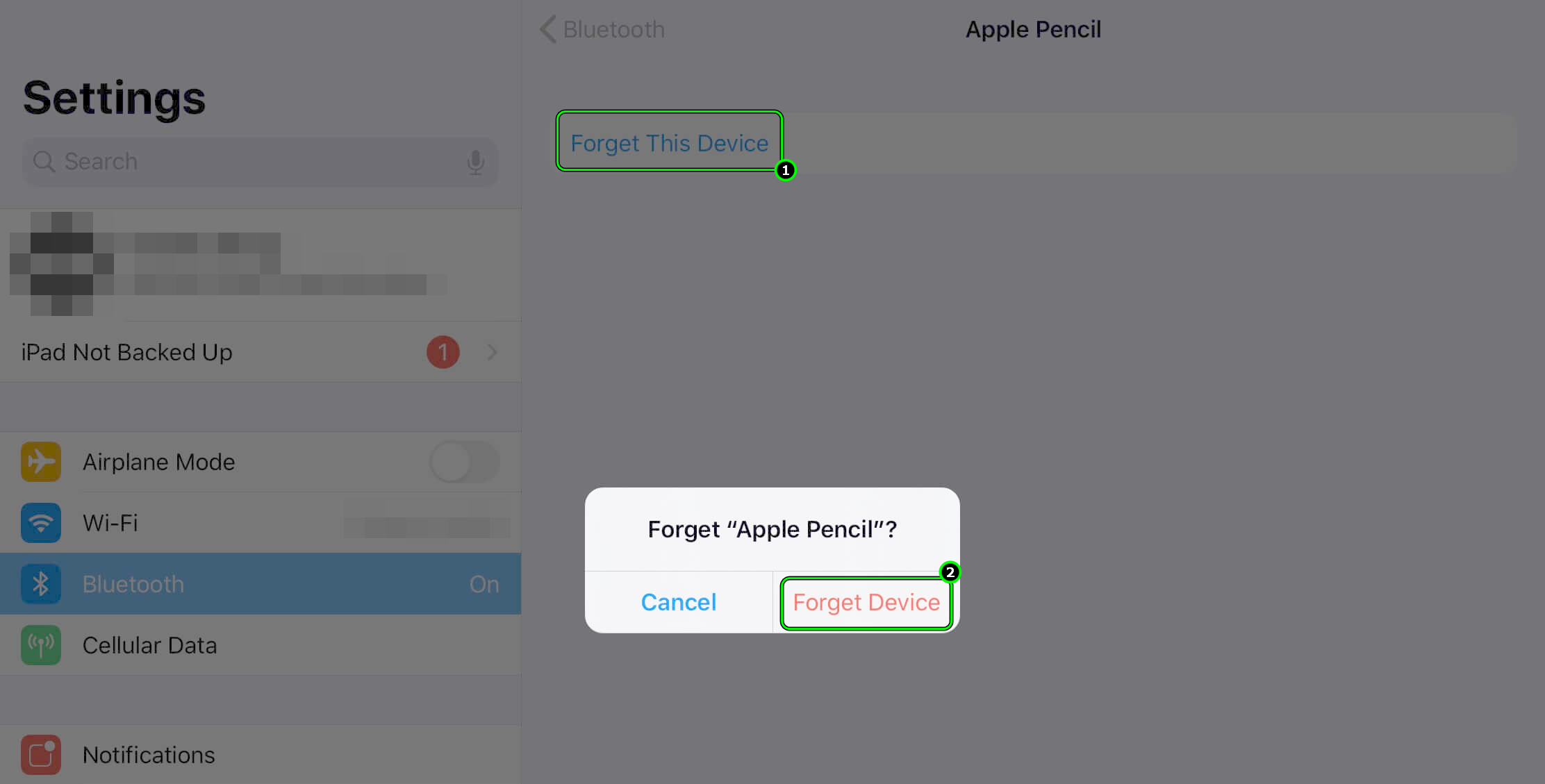 Forget the Apple Pencil in the iPad's Bluetooth Settings