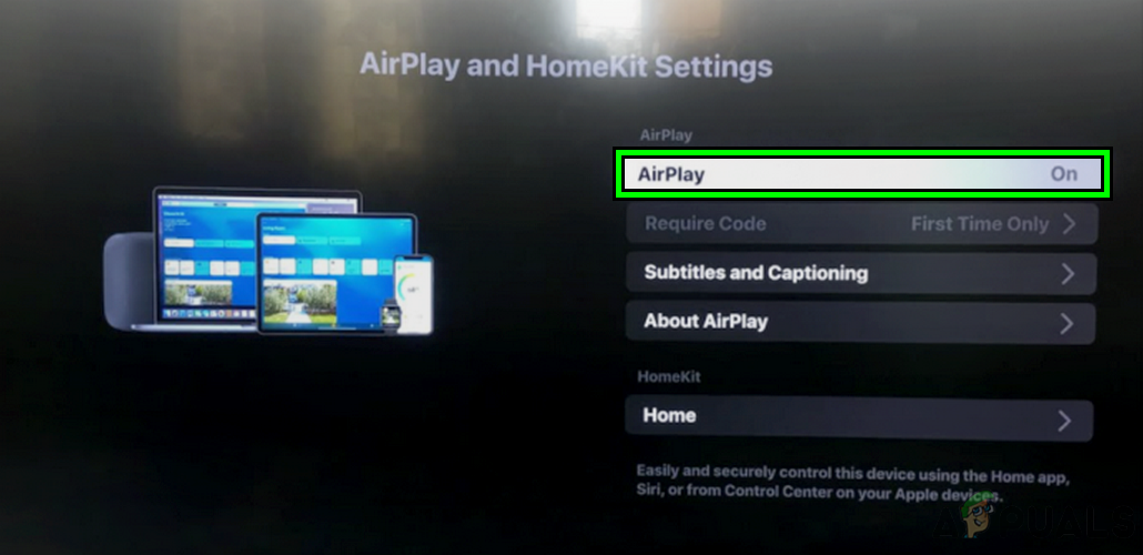 Enable Airplay in the Roku Device Settings